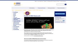 Coastal Financial Credit Union - GLOBAL PAYMENT Mastercard®