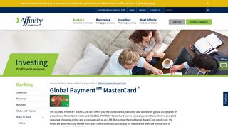 Global Payment MasterCards | Affinity Credit Union