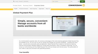 Global Payment Plus | Applications | Offers - Commerzbank