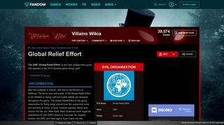 Global Relief Effort | Villains Wiki | FANDOM powered by Wikia