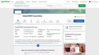 Working at Global RESP Corporation | Glassdoor