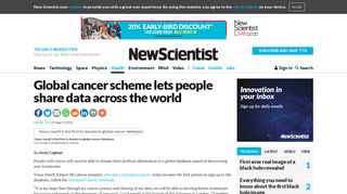 Global cancer scheme lets people share data across the world | New ...
