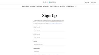 Sign Up - Thrive Global
