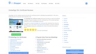 GlobalSign SSL Certificate Reviews - SSL Shopper