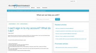 I can't sign in to my account? What do I do? – GlobalTestMarket