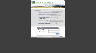 USDA Global Trade Atlas (GTA) Login Page