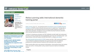 Relias Learning adds international dementia training portal | I ...