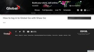 How to sign in - Shaw | GlobalTV.com log in instructions