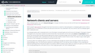 Unity - Manual: Network clients and servers