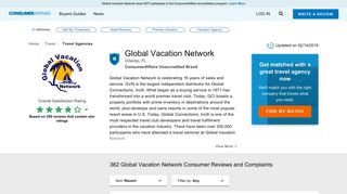 Top 359 Reviews and Complaints about Global Vacation Network