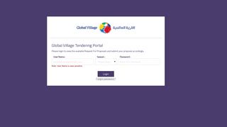 Tendering Portal - Global Village Login