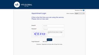 Appointment Login - VFS : Registered Login - VFS Global
