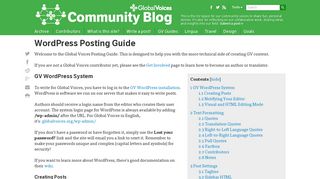 Global Voices Community Blog » WordPress Posting Guide