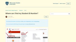 Where can I find my Student ID Number? – William James College ...