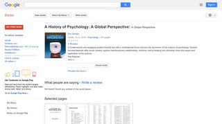 A History of Psychology: A Global Perspective: A Global Perspective