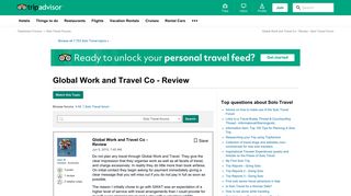 Global Work and Travel Co - Review - Solo Travel Forum - TripAdvisor