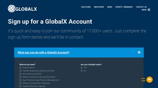 Sign up for a GlobalX Account