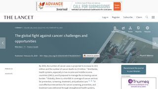 The global fight against cancer: challenges and opportunities - The ...