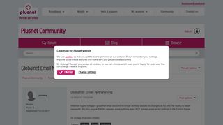 Globalnet Email Not Working - Plusnet Community