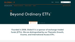 Global X: Beyond Ordinary ETFs™