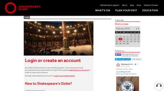Shakespeare's Globe - Login