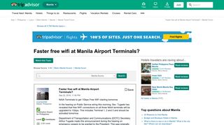 Faster free wifi at Manila Airport Terminals? - Manila Forum ...