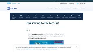 Registering to MyAccount | Help & Support | Globe