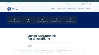 Sign up or Update Paperless Billing | Help & Support | Globe