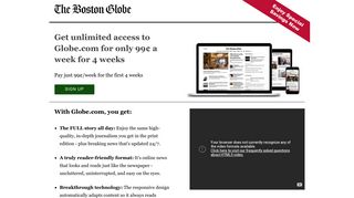 Sign Up - The Boston Globe
