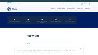 View Bill | Help & Support | Globe