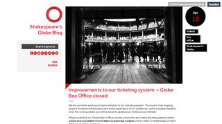 Shakespeare's Globe Blog — Improvements to our ticketing system ...