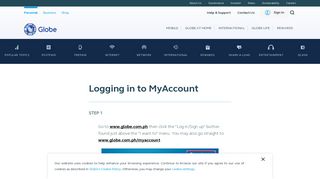 Logging in to MyAccount | Help & Support | Globe