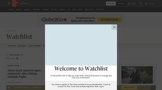 Watchlist - The Globe and Mail
