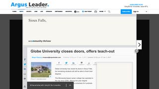 Globe University closes doors, offers teach-out - Argus Leader