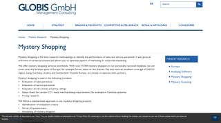 Globis Consulting: Mystery Shopping
