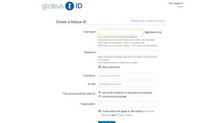 Create a Globus ID