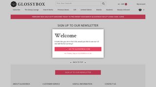 Email Sign-Up Page | GLOSSYBOX