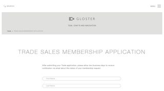 Trade Sales Sign Up Form - Gloster