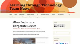 Glow Login on a Corporate Device | Learning through Technology ...
