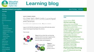 GLOW 365: RM Unify Launchpad and Science | Education Scotland's ...