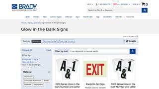 Brady Glow in the Dark Signs | BradyCanada.ca