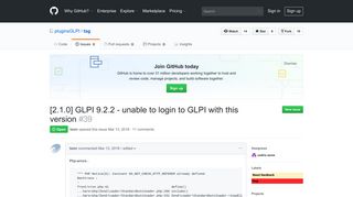 [2.1.0] GLPI 9.2.2 - unable to login to GLPI with this version · Issue ...