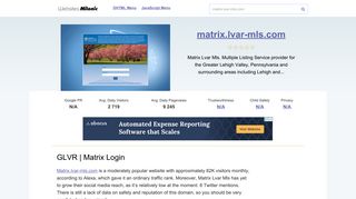 Matrix.lvar-mls.com website. GLVR | Matrix Login.
