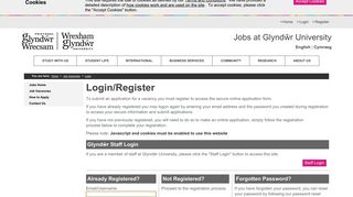 Login - Jobs at Glyndwr