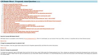 GM Dealer Direct - Frequently Asked Questions - Login
