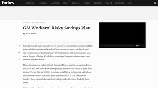 GM Workers' Risky Savings Plan - Forbes