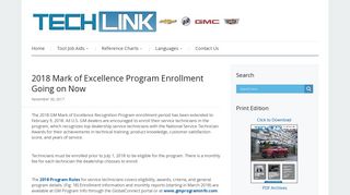 2018 Mark of Excellence Program Enrollment Going on Now | TechLink