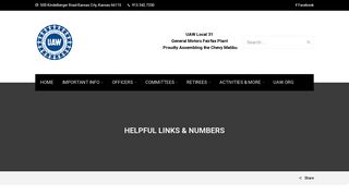 Helpful Links & Numbers - UAW Local 31