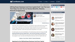 GM BuyPower Business Card from Capital One® -Get The Card That ...