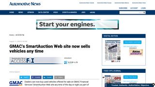GMAC's SmartAuction Web site now sells vehicles any time